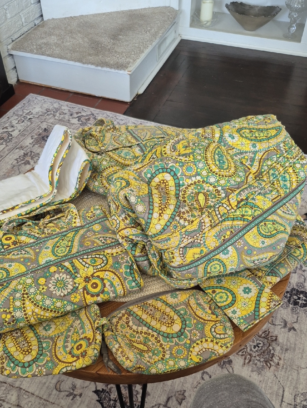 Vera Bradley Lemon Parfait Paisley Travel Bag Set
